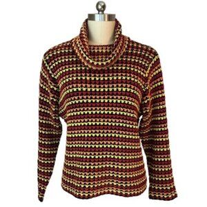 Panner Port Multi-color Stripped Cowl Neck Sweater